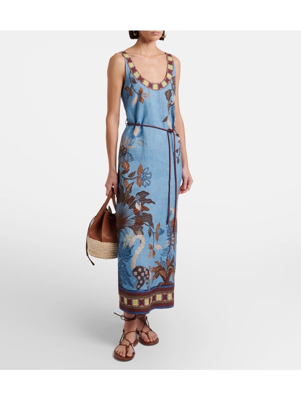 NWOT Alemais Georgie linen midi dress, US size 2